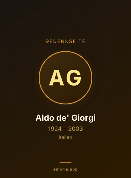 Gedenkportrait von Aldo de' Giorgi
