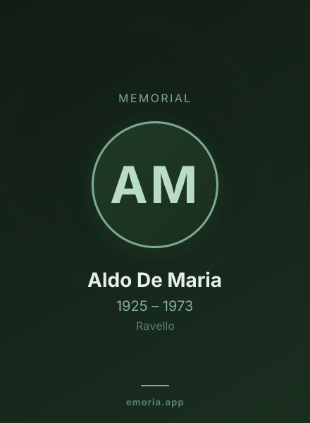 Memorial portrait of Aldo De Maria