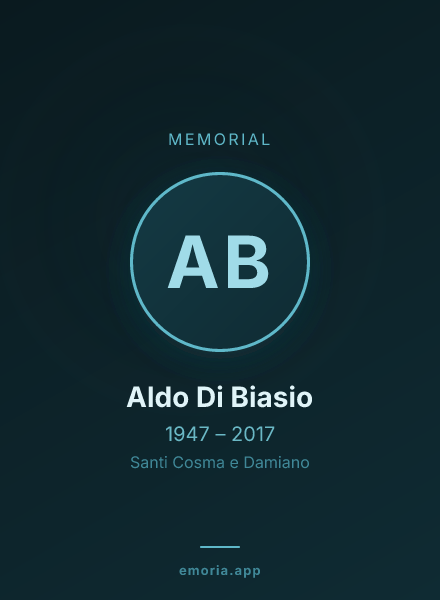 Memorial portrait of Aldo Di Biasio