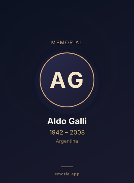 Memorial portrait of Aldo Galli