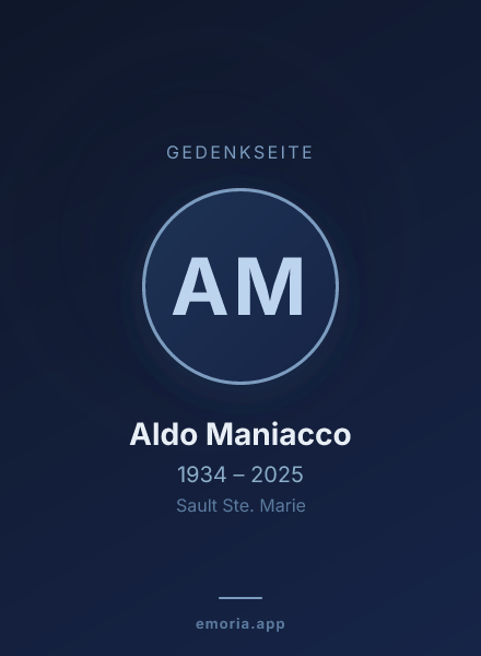 Gedenkportrait von Aldo Maniacco