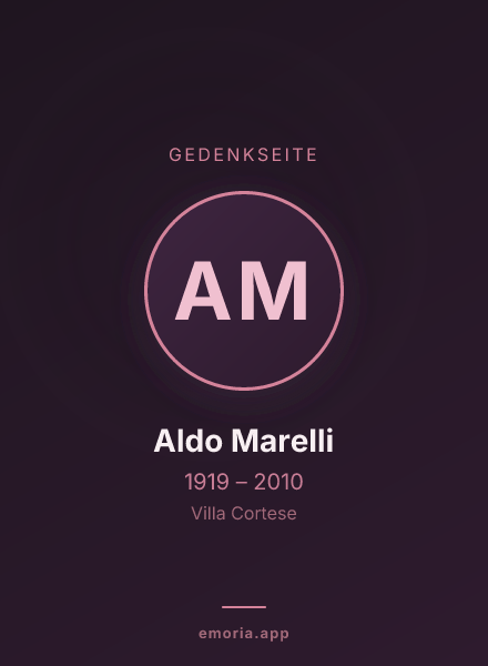 Gedenkportrait von Aldo Marelli