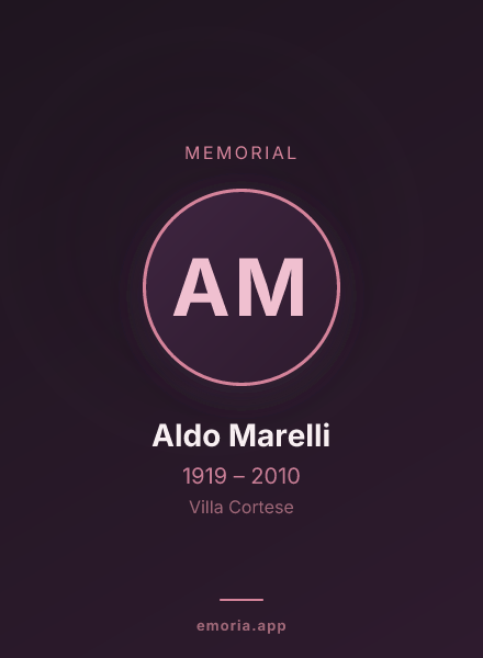 Memorial portrait of Aldo Marelli