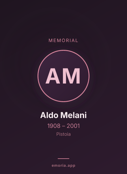 Memorial portrait of Aldo Melani