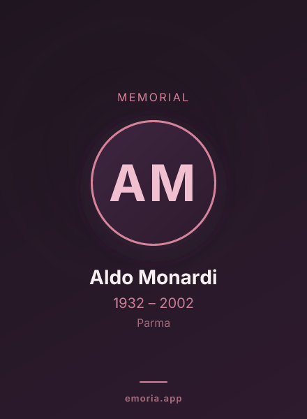 Memorial portrait of Aldo Monardi