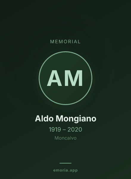 Memorial portrait of Aldo Mongiano