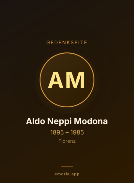Gedenkportrait von Aldo Neppi Modona
