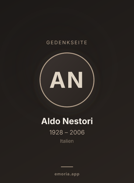 Gedenkportrait von Aldo Nestori