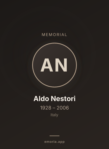 Memorial portrait of Aldo Nestori