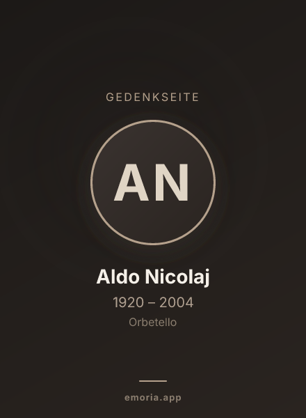Gedenkportrait von Aldo Nicolaj