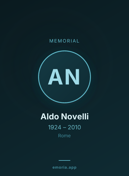 Memorial portrait of Aldo Novelli