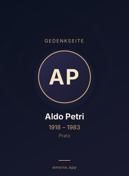 Gedenkportrait von Aldo Petri