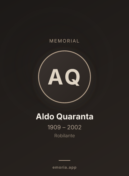 Memorial portrait of Aldo Quaranta