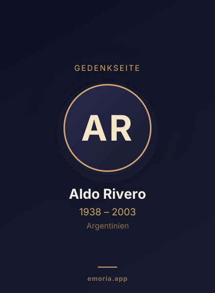 Gedenkportrait von Aldo Rivero