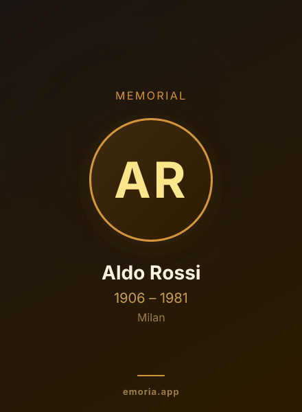 Memorial portrait of Aldo Rossi