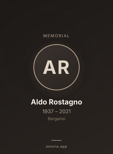 Memorial portrait of Aldo Rostagno