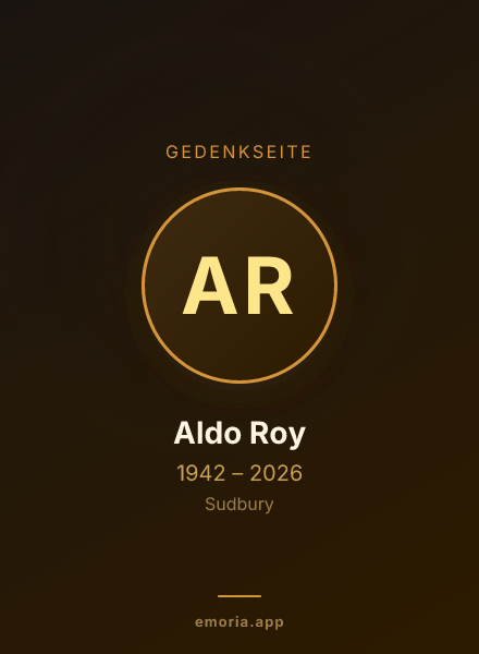 Gedenkportrait von Aldo Roy