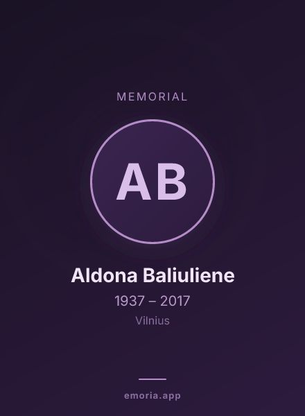 Memorial portrait of Aldona Baliuliene