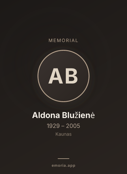 Memorial portrait of Aldona Blužienė