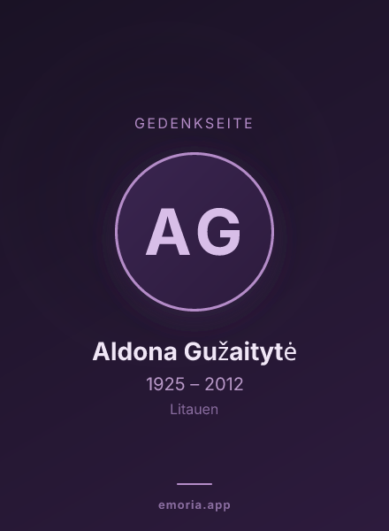 Gedenkportrait von Aldona Gužaitytė