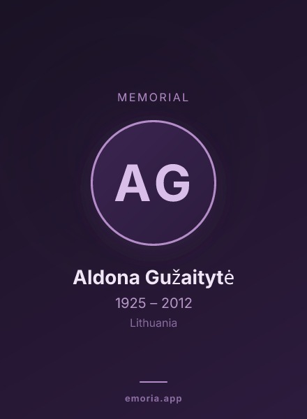 Memorial portrait of Aldona Gužaitytė