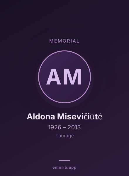 Memorial portrait of Aldona Misevičiūtė