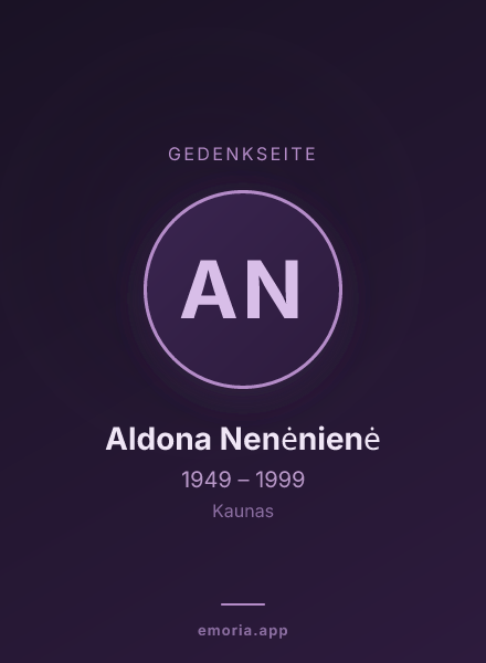 Gedenkportrait von Aldona Nenėnienė
