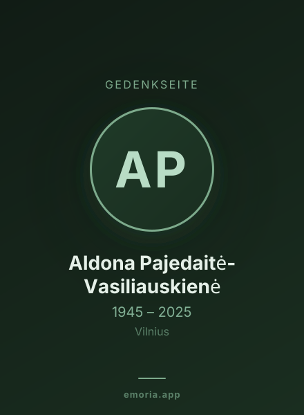 Gedenkportrait von Aldona Pajedaitė-Vasiliauskienė