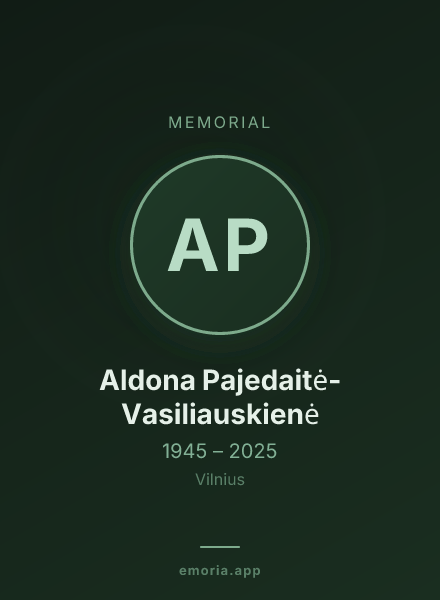Memorial portrait of Aldona Pajedaitė-Vasiliauskienė
