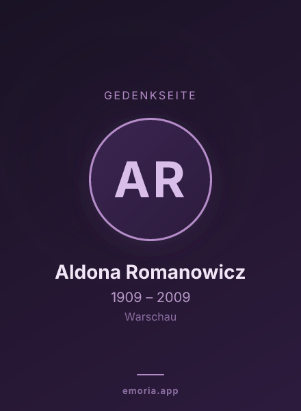 Gedenkportrait von Aldona Romanowicz