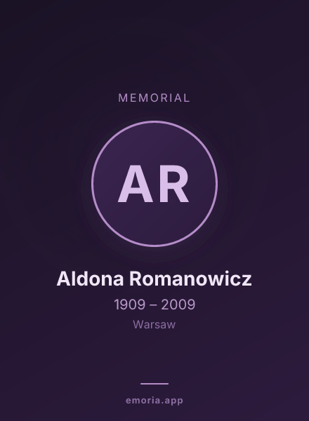 Memorial portrait of Aldona Romanowicz