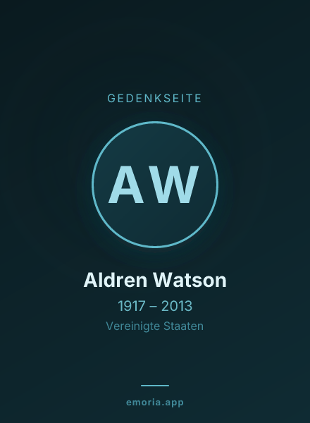 Gedenkportrait von Aldren Watson