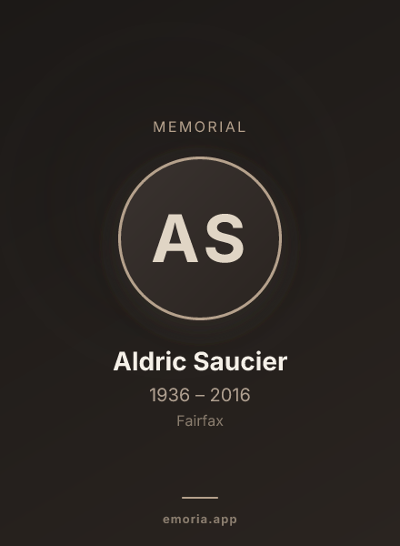Memorial portrait of Aldric Saucier