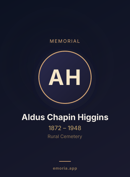 Memorial portrait of Aldus Chapin Higgins