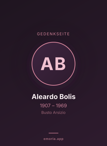 Gedenkportrait von Aleardo Bolis