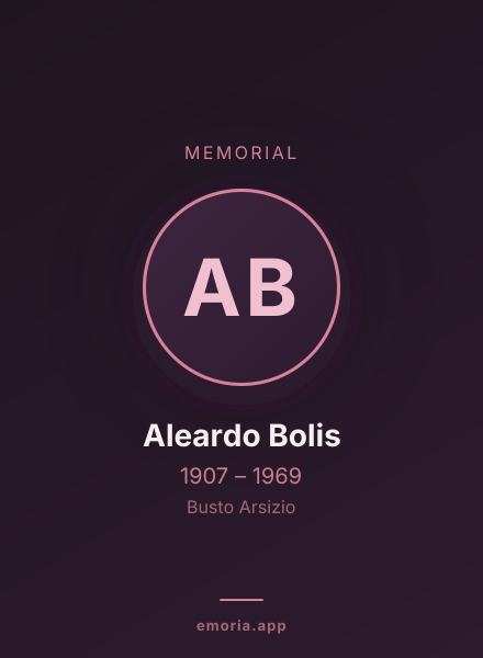 Memorial portrait of Aleardo Bolis