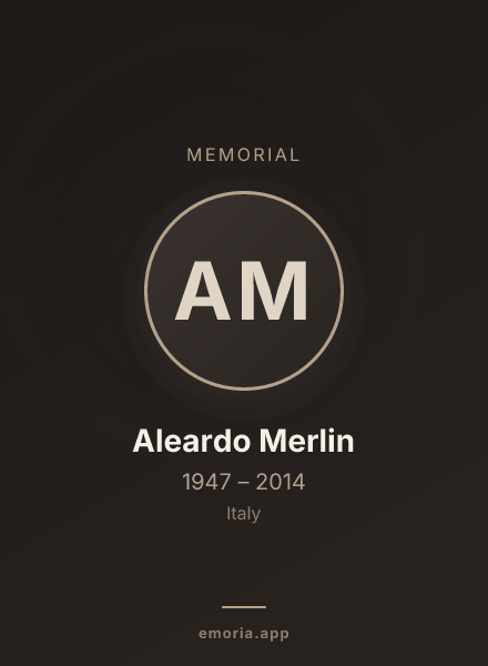 Memorial portrait of Aleardo Merlin