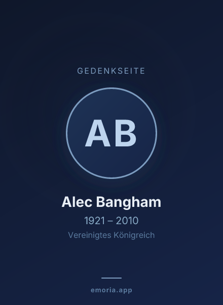 Gedenkportrait von Alec Bangham