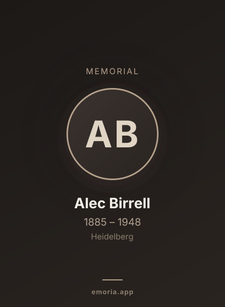 Memorial portrait of Alec Birrell