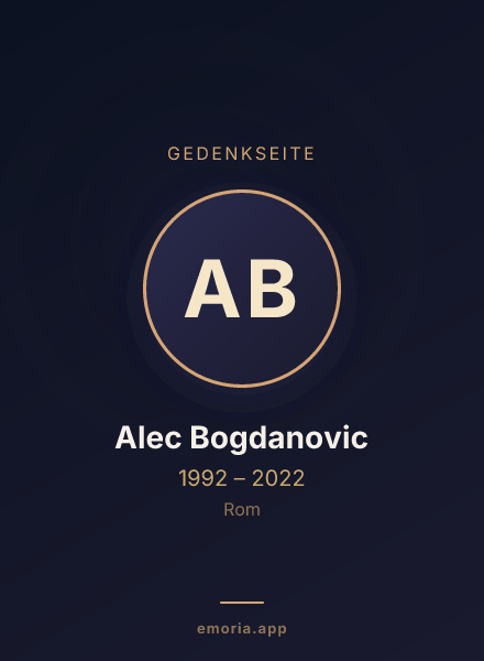 Gedenkportrait von Alec Bogdanovic