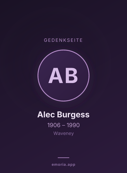 Gedenkportrait von Alec Burgess