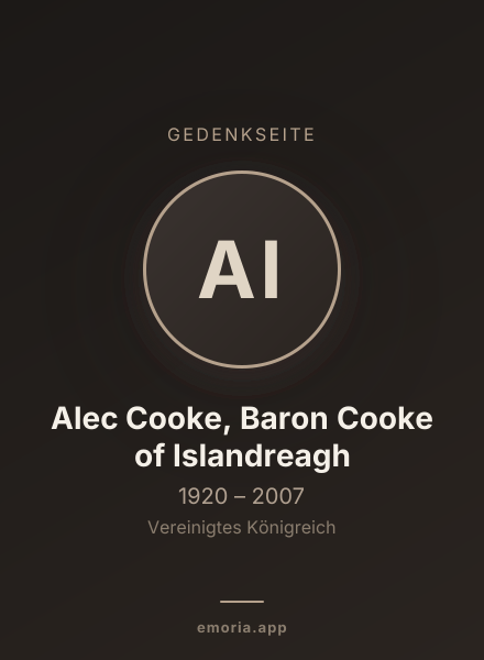 Gedenkportrait von Alec Cooke, Baron Cooke of Islandreagh