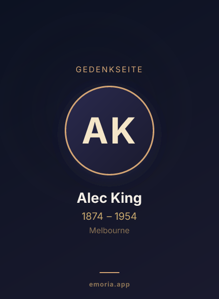 Gedenkportrait von Alec King