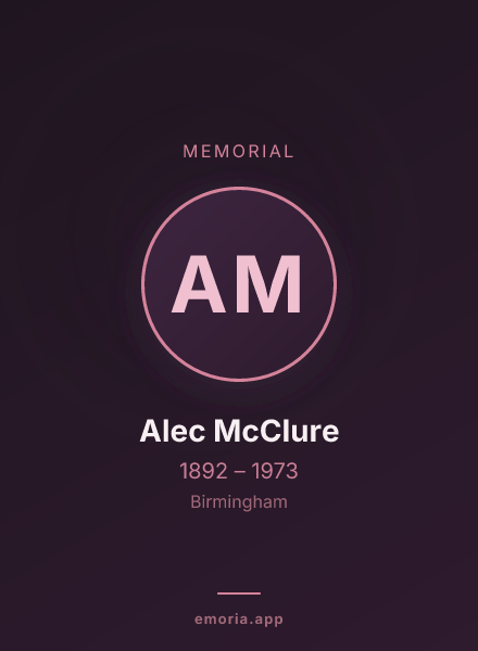 Memorial portrait of Alec McClure