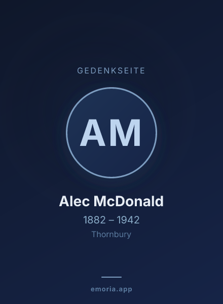 Gedenkportrait von Alec McDonald