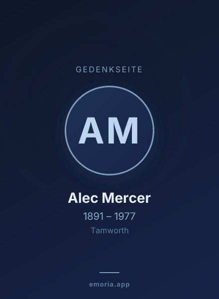 Gedenkportrait von Alec Mercer