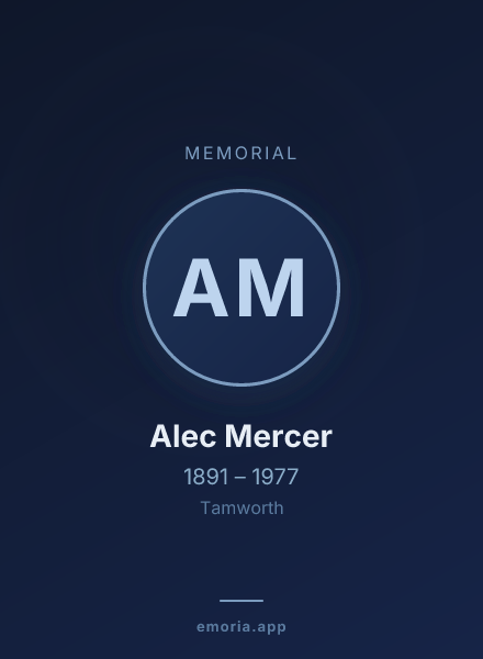 Memorial portrait of Alec Mercer
