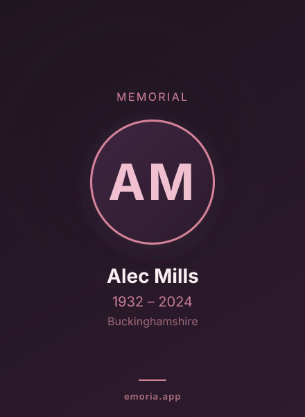 Memorial portrait of Alec Mills