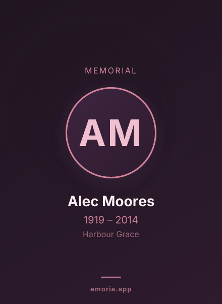Memorial portrait of Alec Moores