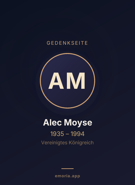 Gedenkportrait von Alec Moyse